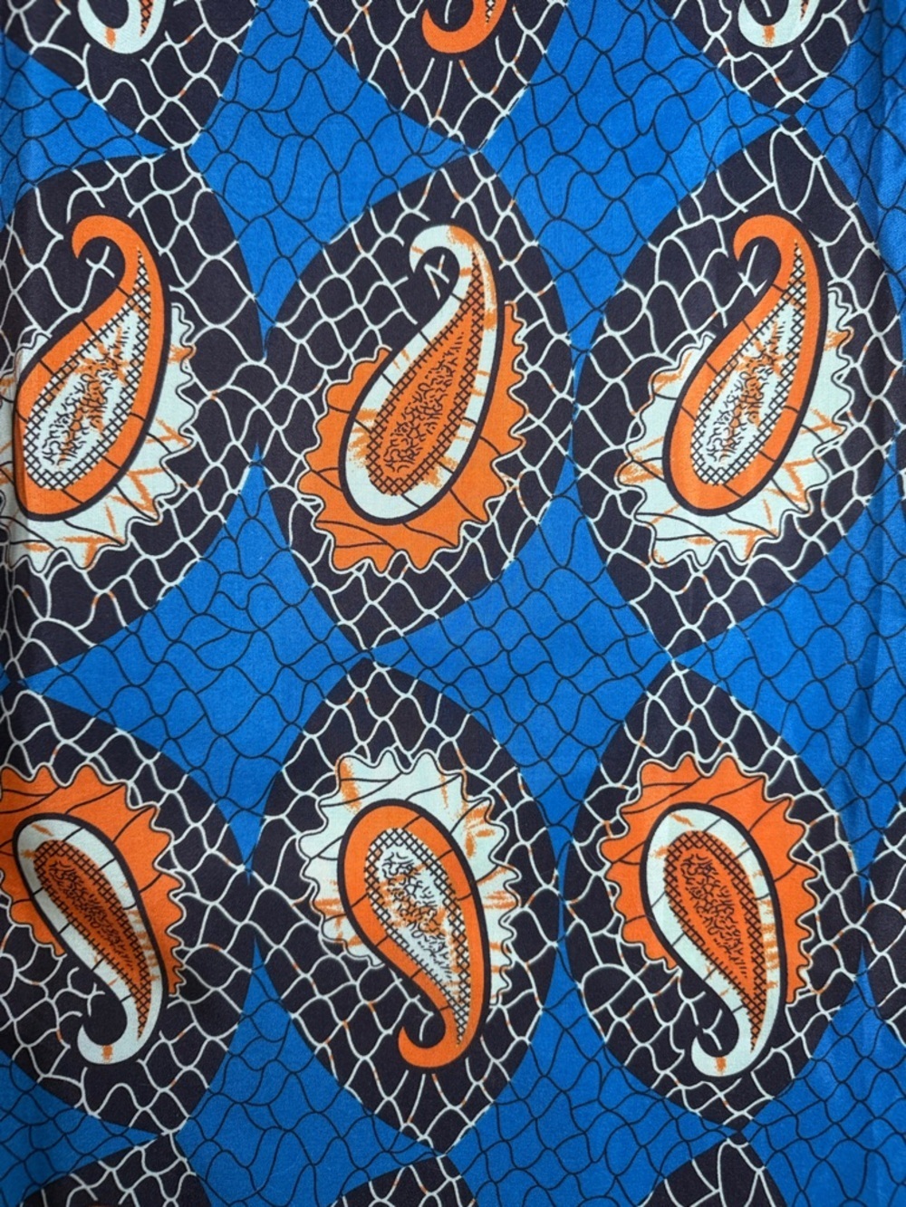 YAYG Women’s Blue & Orange Paisley A-Line Maxi Skirt With Pockets Size Medium - Picture 5 of 14